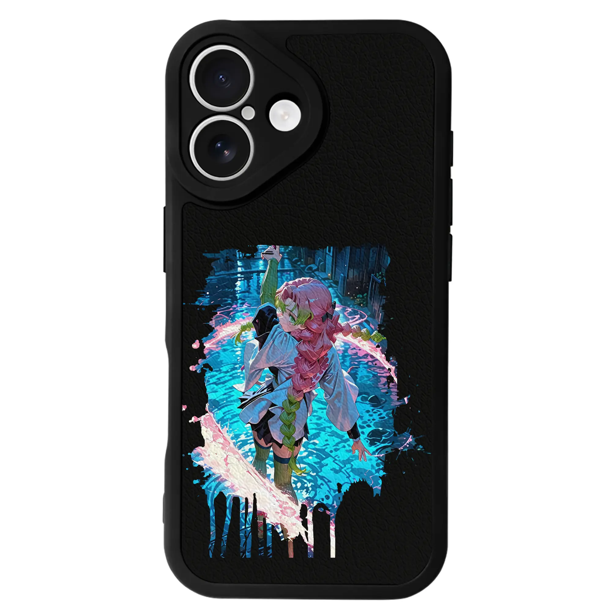 鬼滅の刃 グッズ,甘露寺 蜜璃 - IPhone 16シリーズ対応 ・ シリコンスマホケース ・ レザー調 ・ 高精度フィット ・ 耐衝撃 ・ ワイヤレス充電対応 ・ 精密カット